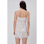 lace spaghetti strap mini dress