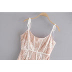 lace spaghetti strap mini dress