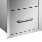 BBQ Access Door Double Drawer Combo 36"x24" Polished Outdoor Kitchen Flush Mount
