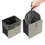 KMMOTORS Foldable hanging Car trash Can, Car Trash Bag, Car Trash bin, Vegan Leather and Oxford Clothes Car Organizer, cute car gadgets (Medium, Gray)