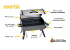 Portable Propane BBQ Gas Grill 14,000 Btu Porcelain Grid Support Legs Grease Pan