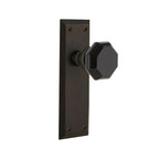 York Plate 2-3/4 in. Backset Oil-Rubbed Bronze Privacy Bed/Bath Waldorf Black Door Knob