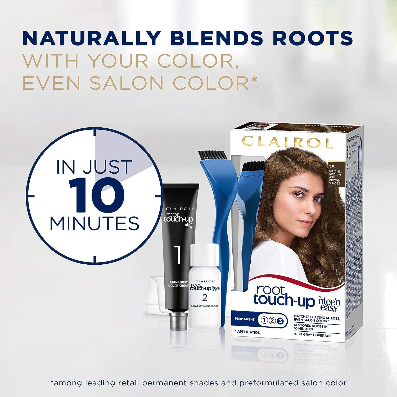Clairol Root Touch-Up Permanent Hair Color Creme, 5 Medium Brown, 2 Count