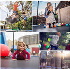 16 FT Trampoline with Enclosure, 2021 Newest Outdoor Trampoline for Adults Kids, with Basketball Hoop, Basketball, Heavy-Duty Fitness Trampoline for Backyard for 8-9 Kids