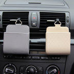 Car Air Vent Hanging StoraBox Mobile Phone Bag PU Leather Car Mobile Phone Holder Car Interior Accessories