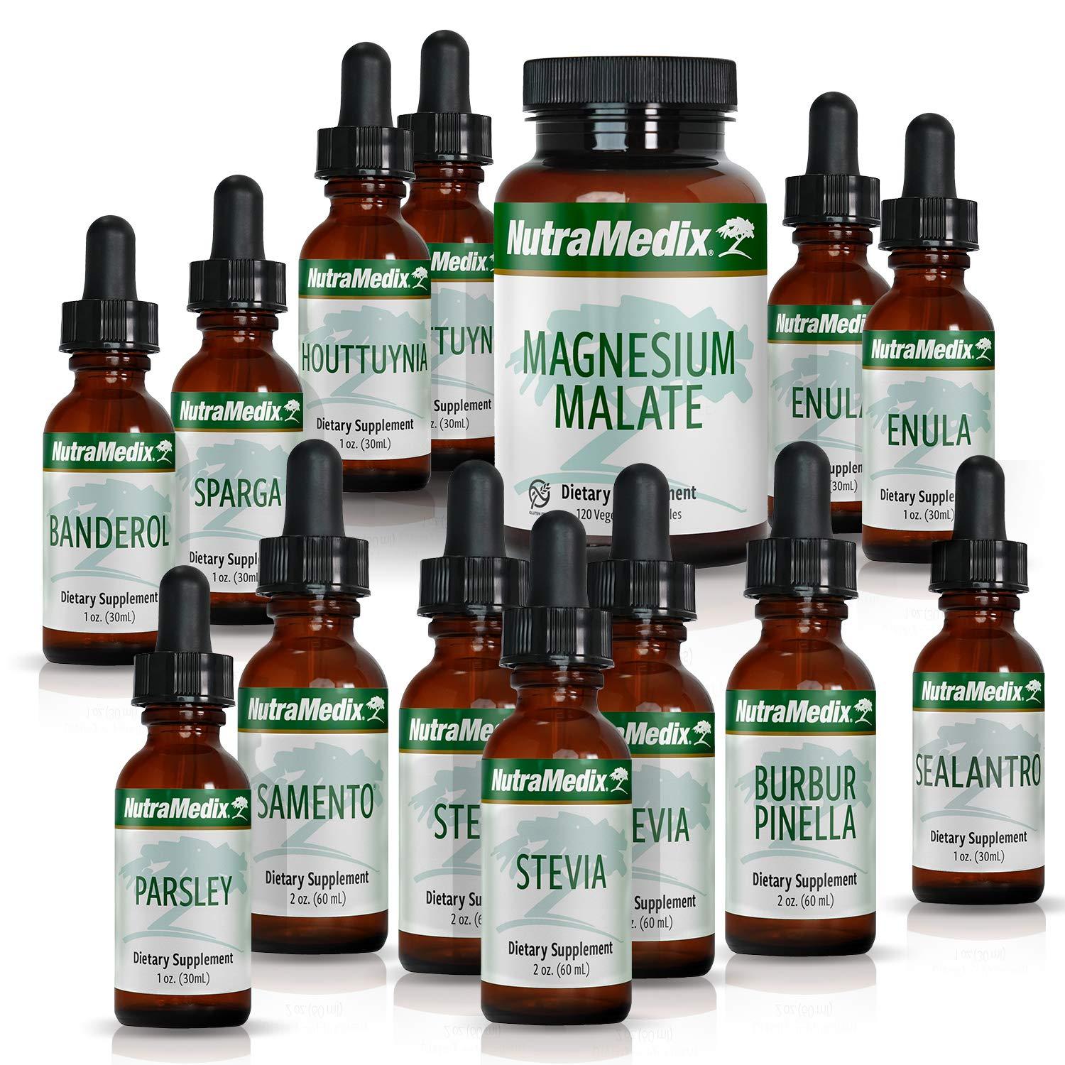 NutraMedix Cowden Support Program Month 4 - Bioavailable Herbal Detox Protocol Including Banderol, Burbur-Pinella, Samento Cat's Claw Tincture & More - Detox & Immune Support (14 Piece Set)
