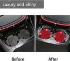 2pcs Bling Car Cup Holder Coaster, 2.75 inch Anti-Slip Shockproof Universal Fashion Vehicle Car Coasters Insert Bling Crystal Rhinestone Auto Automotive Interior Accessories for Women (2 pcs, Red)