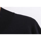 vintage black floral embroidery turtleneck sweater