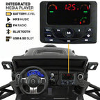 2022 Two (2) Seater Ride On Kids Car Truck w/ Remote Control - Lar12V Power Battery Licensed Kid Car to Drive w/ 3 Speeds, Leather Seat, MP3 Music Player Bluetooth FM Radio, Foam Rubber Tires