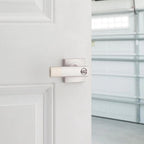 BrSquare Satin Nickel Keyed Entry Door Lever Featuring SmartKey Technology and Microban