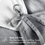 Bare Home Bedding Duvet Cover Queen Size - Premium 1800 Super Soft Duvet Covers Collection - Lightweight, Duvet Cover - Soft Textured Bedding Duvet Cover (Queen, Heathered Charcoal)