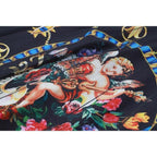 angel printed mesh vintage dress