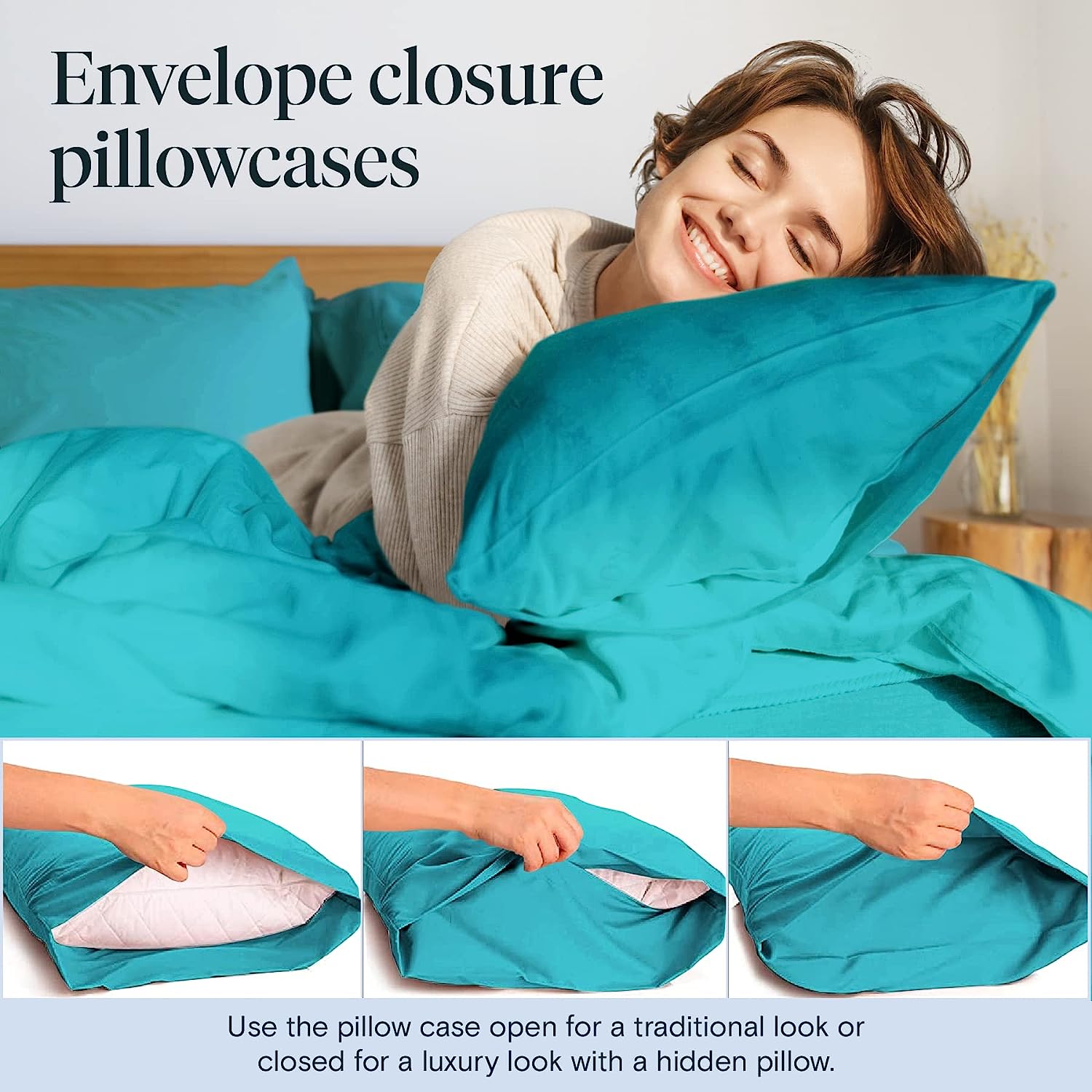 LuxClub 6 PC California King Size Sheet Set Bamboo Sheets Deep Pockets 18" Eco Friendly Wrinkle Free Cooling Sheets Machine Washable Hotel Bedding Silky Soft - Teal California King