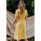 creamy elastic dress