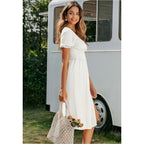 creamy elastic dress