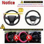 Car Pu Leather Steering Wheel Cover, 14.57-14.96inch Artificial Diamond, Steering Wheel Cover