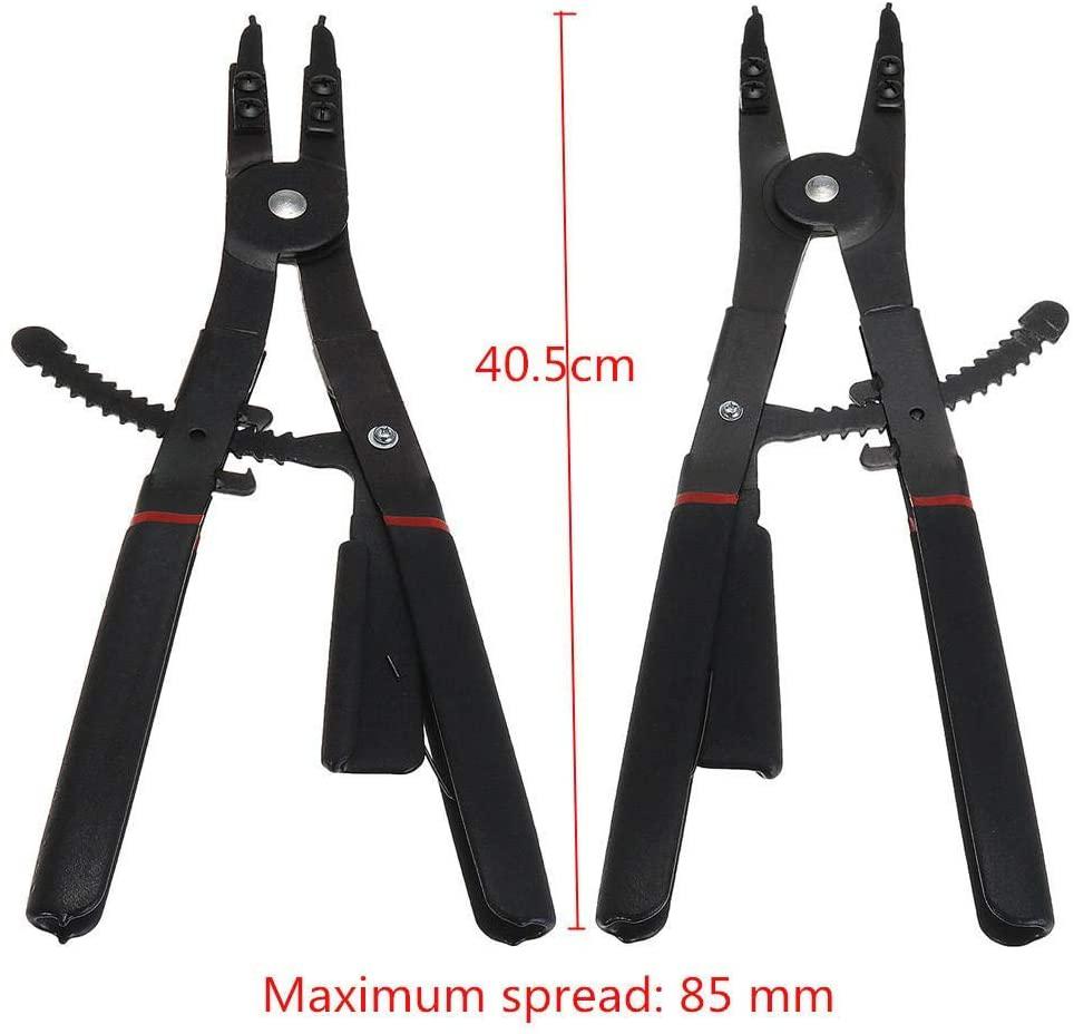 CHUNSHENN Pliers, 16 Inch 2Pcs LarCirclip Snap Ring Pliers Set Retaining Ring Ratcheting with Xtra Tips Pincers Tool Hand Tools Safe