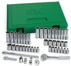 SK 91848 Fractional Socket Set – 48-Piece Metric Assortments, Durable, Corrosion Resistant Impact Units. Universal Joint Socket Set