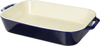 STAUB Ceramics Rectangular Baking Dish, 13x9-inch, Dark Blue