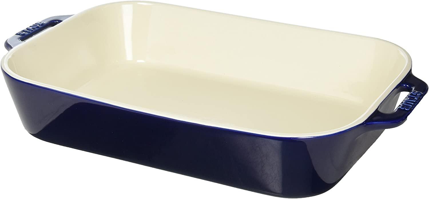 STAUB Ceramics Rectangular Baking Dish, 13x9-inch, Dark Blue