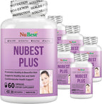 NuBest Plus - Youthful Skin Formula - Beauty & Health Support - Natural Supplement - Collagen Hydrolysate, CoEnzyme Q10 & Vitamins 60 Capsules (Pack of 12)
