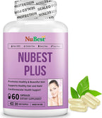 NuBest Plus - Youthful Skin Formula - Beauty & Health Support - Natural Supplement - Collagen Hydrolysate, CoEnzyme Q10 & Vitamins 60 Capsules (Pack of 12)