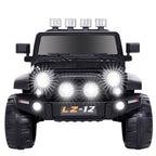 Topcobe Kids Electric Cars to Ride in, 12V Kids Ride-On Jeep Car for Child Boys Girls, Gift Children Truck Car with Remote Control, 3 Speeds, Spring Suspension, LED Lights