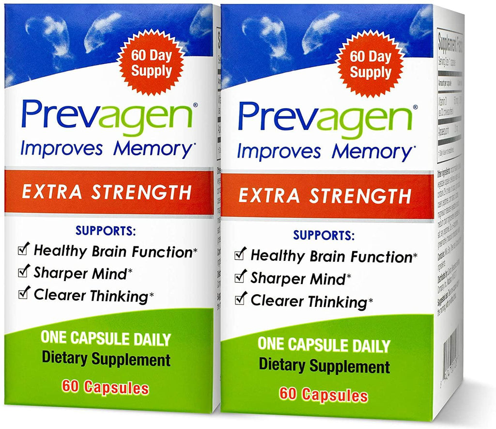 Prevagen Improves Memory - Extra Strength 20mg, 60 Capsules |2 Pack| with Apoaequorin & Vitamin D|Brain Supplement for Better Brain Health, Supports Healthy Brain Function & Clarity|Memory Supplement