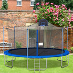 JAPower 16 FT Trampoline with Basketball Hoop, Outdoor Trampoline for Adults Kids
