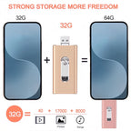 USB Flash Drive 3.0  Photostick, High Speed Sticks External StoraPen Drive For Phone/Pad/Android/PC, Copy Photo Videos Files With One Click.