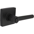 Highland Matte Black Bed and Bath Door Lever with Square Rose