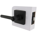 Highland Matte Black Bed and Bath Door Lever with Square Rose
