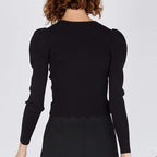 sexy long sleeve knit black cardigan