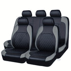 Upgrade Your Car Seats With Our Deluxe Quilted Faux Leather 5-Seat Cover - Universal Fit!