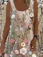Casual Women'S Flower Sling Midi Skirt Dress