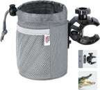 kemimoto Cup Holder with Clip, Oxford Fabric Boat Cup Holders for Drinks with 0.6"-1.5" Alligator Clamp, Cup Holder for Boat, Bike, Kayak, Motorcycle, Wheelchair, Walker, Scooter, Golf Cart, Gray