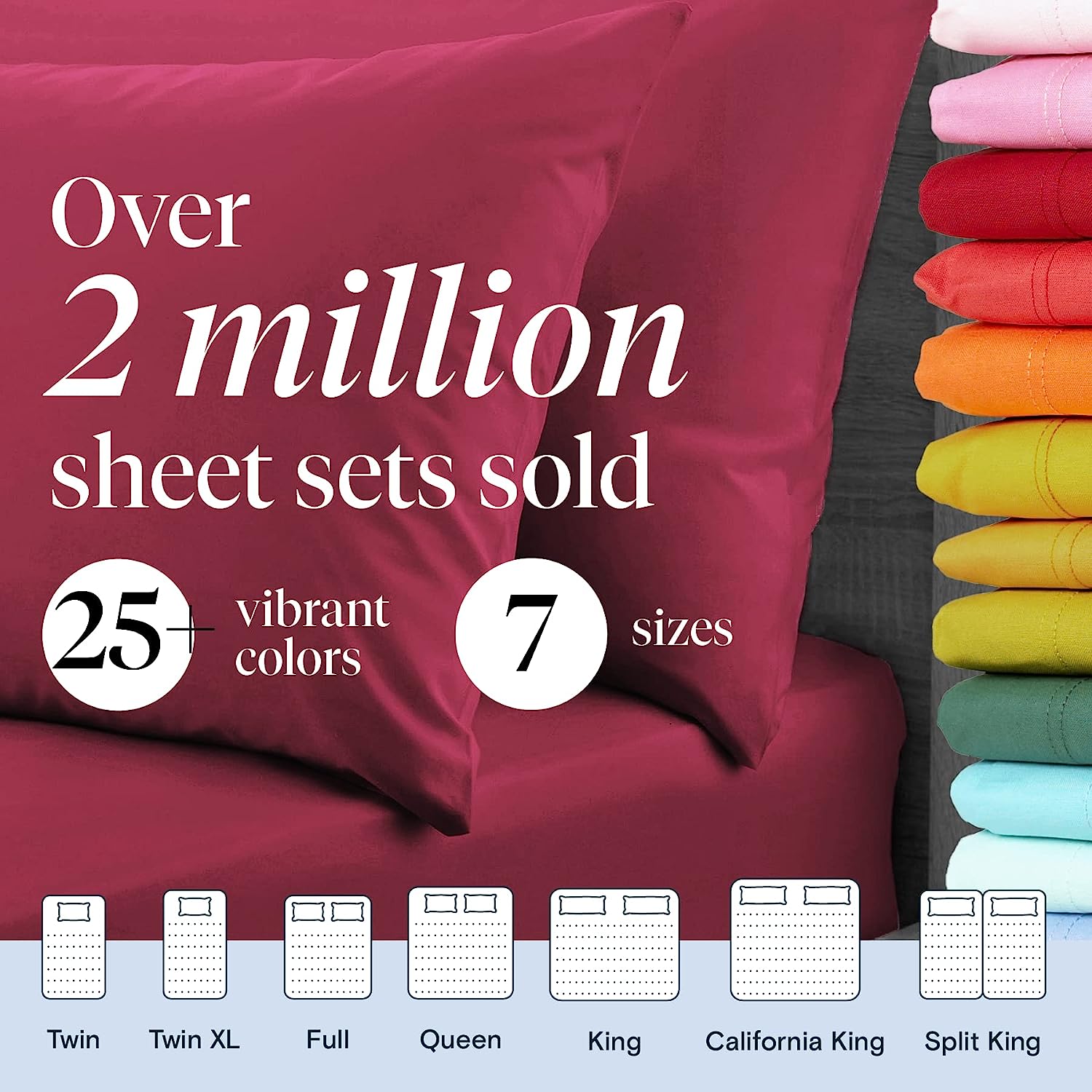 LuxClub 6 PC Queen Sheet Set Bamboo Sheets Deep Pockets 18" Eco Friendly Wrinkle Free Cooling Sheets Machine Washable Hotel Bedding Silky Soft - Burgundy Queen