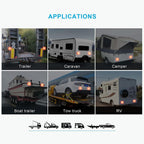 Agrieyes Wireless Trailer Lights Kit for Towing Truck, Rechargeable LED Tow Light with Super Magnetic ,7 Way to 4 Way Transmitter for Boat Trailer, Caravan, Camper, RV