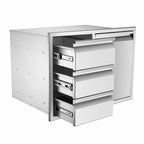28*22*19.5" Barbecue Door 3 Drawer Combination Outdoor Kitchen Rack Storage