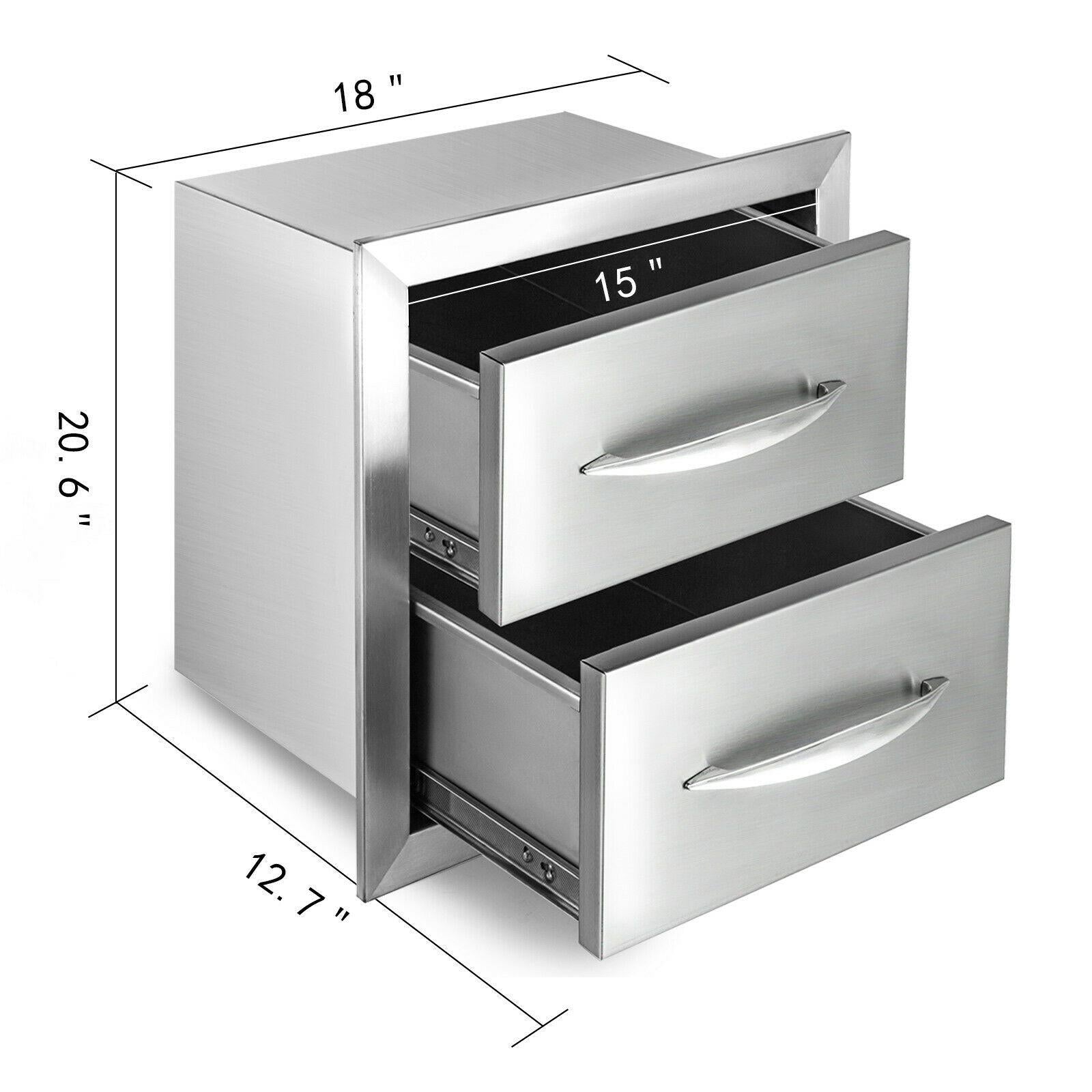 Single/Double/Triple Drawer Outdoor Kitchen BBQ DOOR Island  Steel