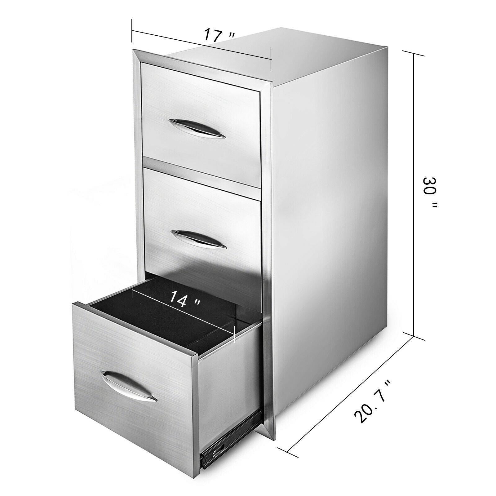 Single/Double/Triple Drawer Outdoor Kitchen BBQ DOOR Island  Steel