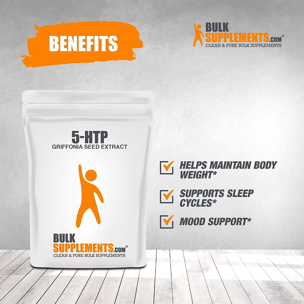 BulkSupplements.com 5-HTP (Griffonia Seed Extract) - Mood Boosting Supplement - Serotonin Supplement - 5-HTP 200mg (1 Kilogram - 2.2 lbs)