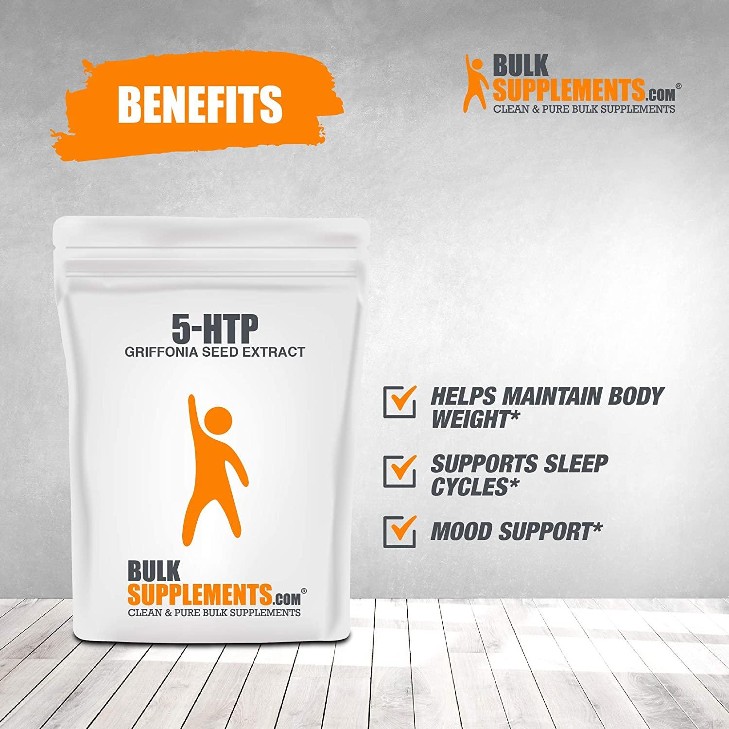 BulkSupplements.com 5-HTP (Griffonia Seed Extract) - Mood Boosting Supplement - Serotonin Supplement - 5-HTP 200mg (1 Kilogram - 2.2 lbs)