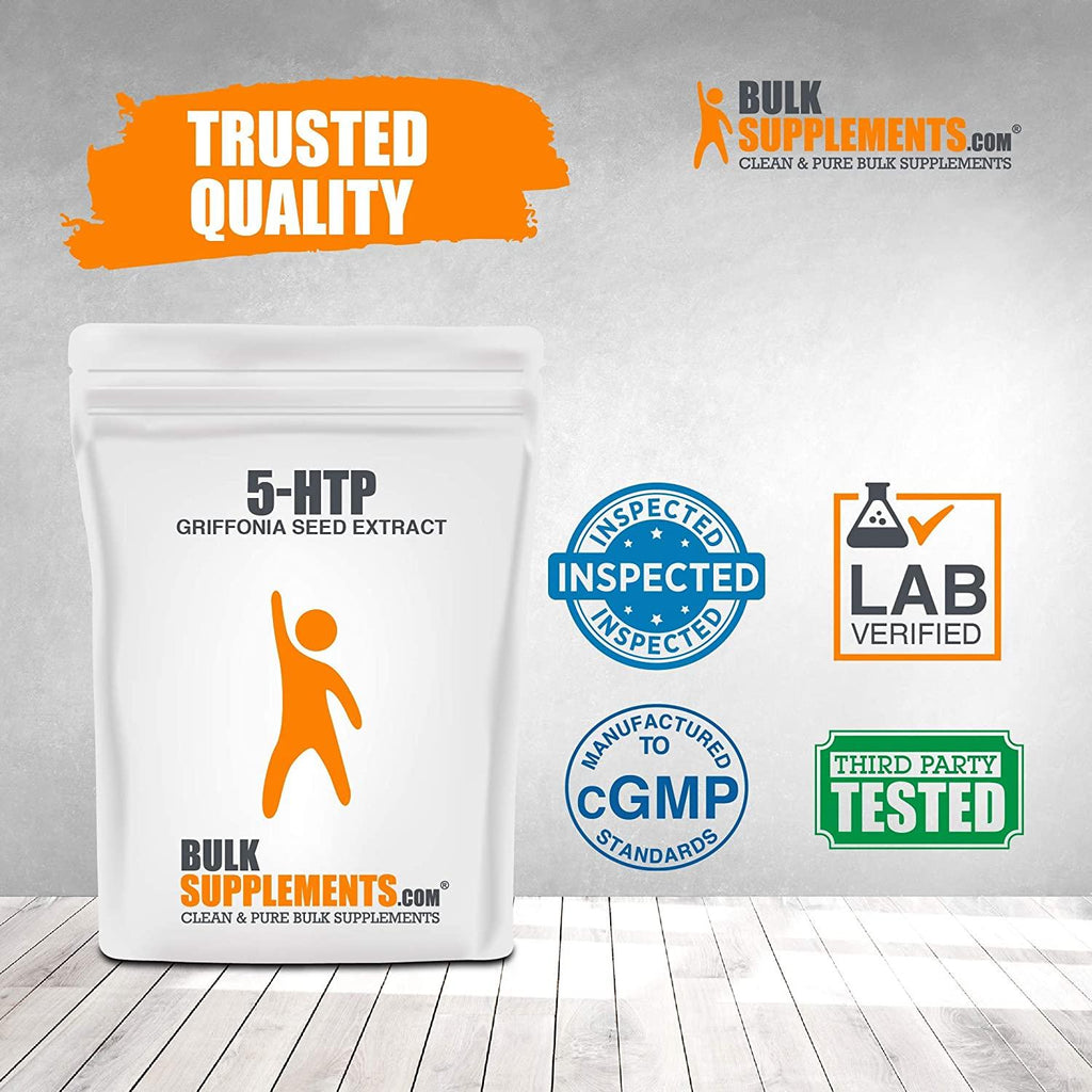 BulkSupplements.com 5-HTP (Griffonia Seed Extract) - Mood Boosting Supplement - Serotonin Supplement - 5-HTP 200mg (1 Kilogram - 2.2 lbs)