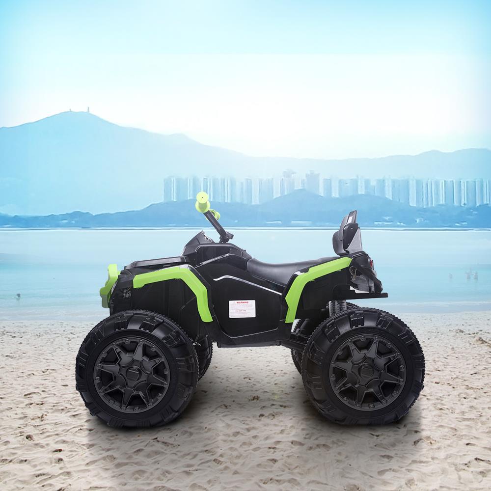 Ktaxon Kids ATV Ride-On Car Vehicle Toy with 12V Battery Powered Electric Red 4-Wheeler w/ 3.7mph Max, LED Headlights, AUX Jack