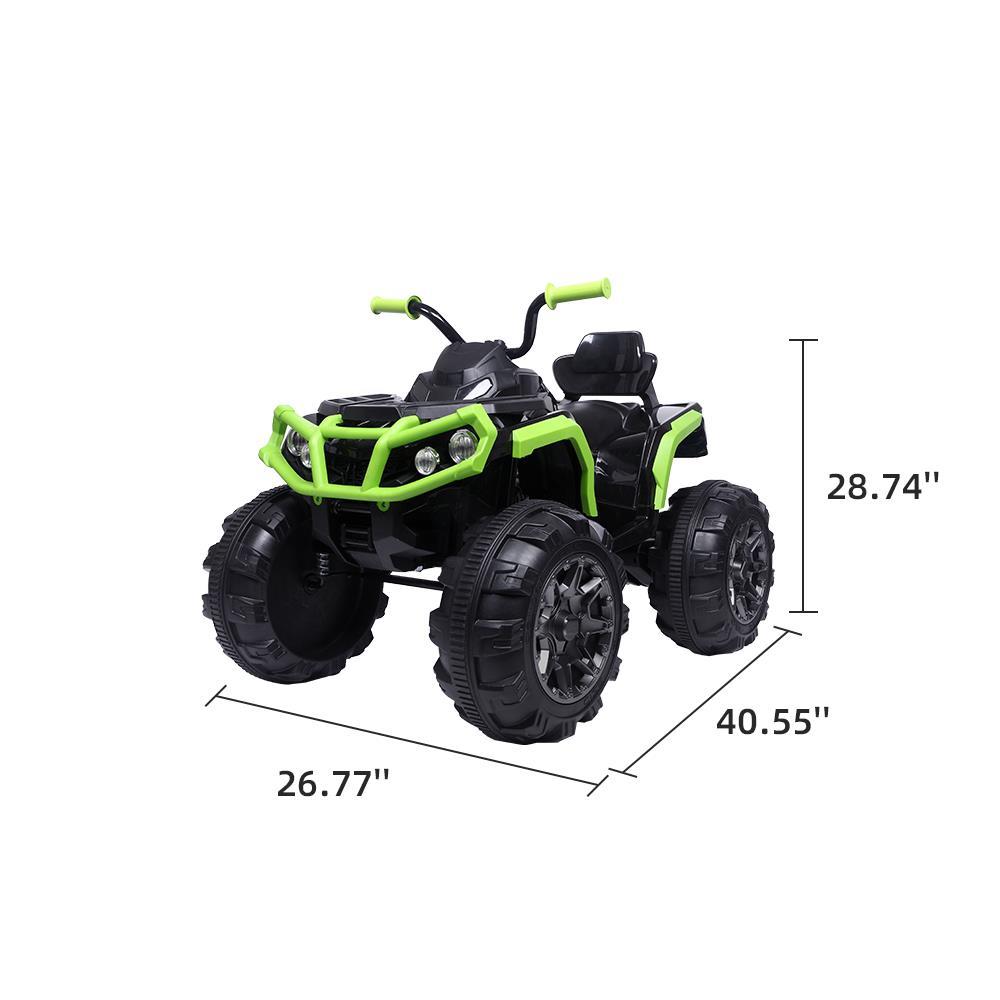 Ktaxon Kids ATV Ride-On Car Vehicle Toy with 12V Battery Powered Electric Red 4-Wheeler w/ 3.7mph Max, LED Headlights, AUX Jack