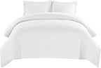 Royal Hotel's Solid White 550-Thread-Count 3pc King/Cal-King Duvet-Cover 100-Percent Cotton, Sateen Solid