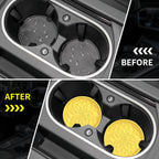 Car Cup Coaster [4 Pack] ME.FAN Silicone Car Coasters/Cup Mats - 2.75In Universal Non-Slip Recessed Car Interior Accessories - Car Cup Holder Insert Coasters Yellow