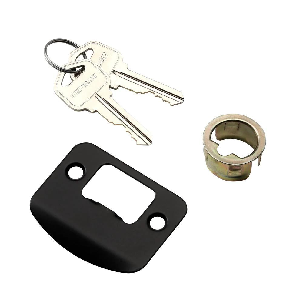 TonbridMatte Black Keyed Entry Door Lever with Square Rose