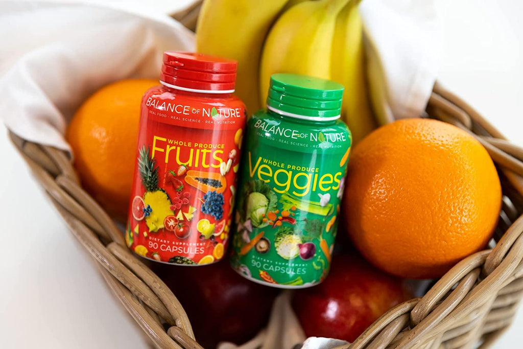 Balance Of Nature Fruit and Vegetable Supplements - 90 Fruits and 90 Veggies Capsules (3-Sets) - Green and Red Superfood, Better Than Multivitamins, No Fillers/Extracts, 100% Natural Whole Food